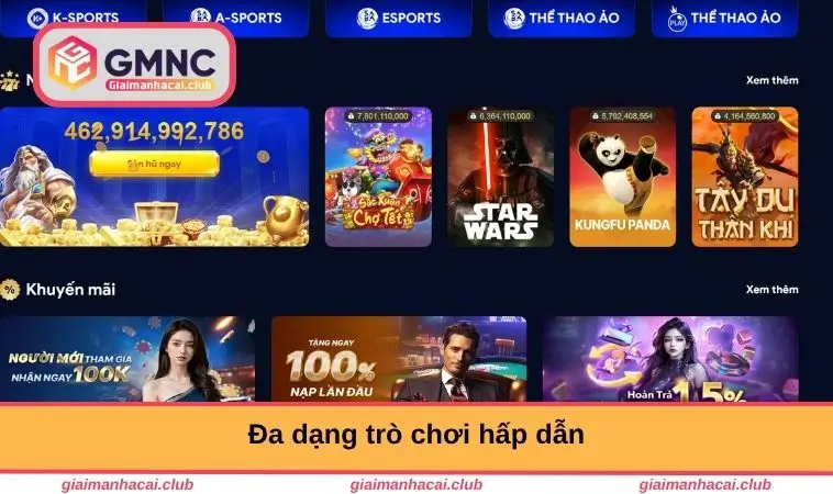 Đa dạng trò chơi hấp dẫn