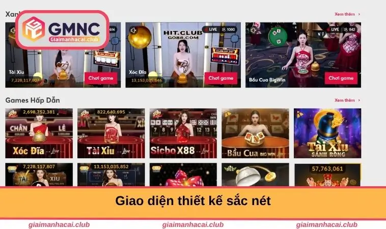 Giao diện thiết kế sắc nét