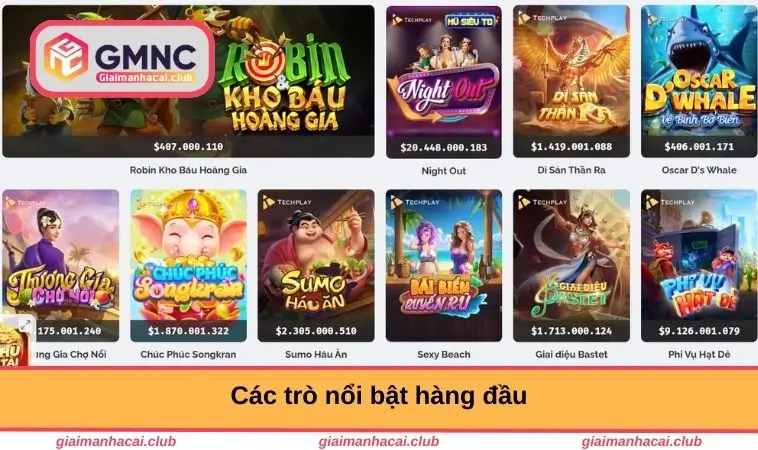 Các trò nổi bật hàng đầu