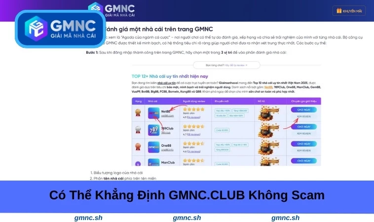 Có thể khẳng định GMNC VIP không Scam