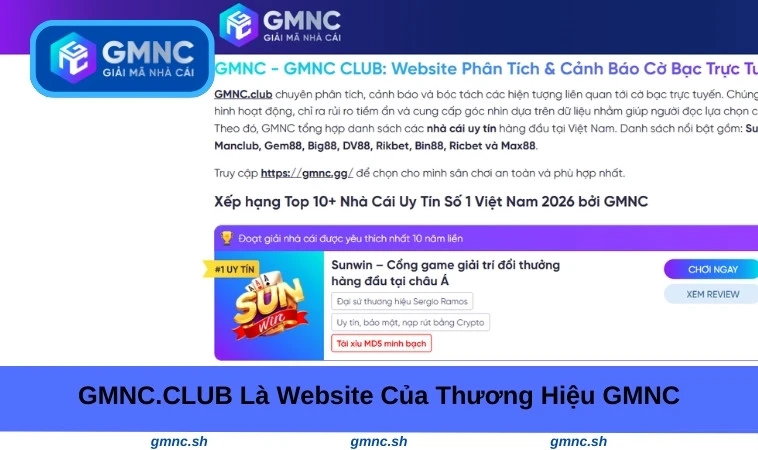 GMNC VIP là website của thương hiệu GMNC