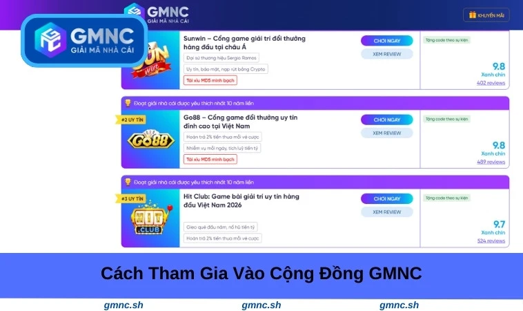 Cách tham gia vào cộng đồng GMNC