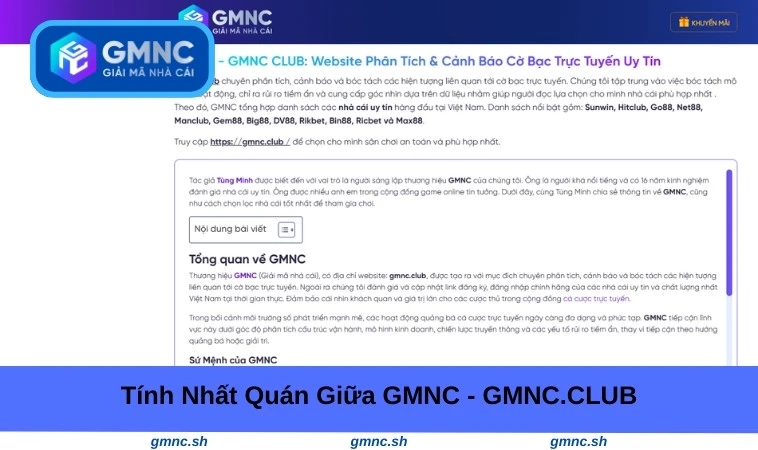 Tính nhất quán giữa GMNC 